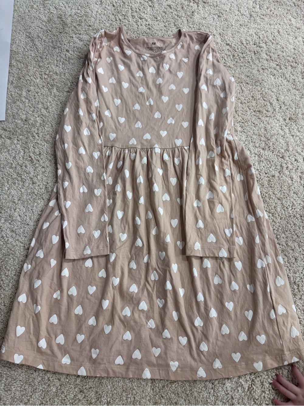 H&M Heart Print Long Sleeve Dress